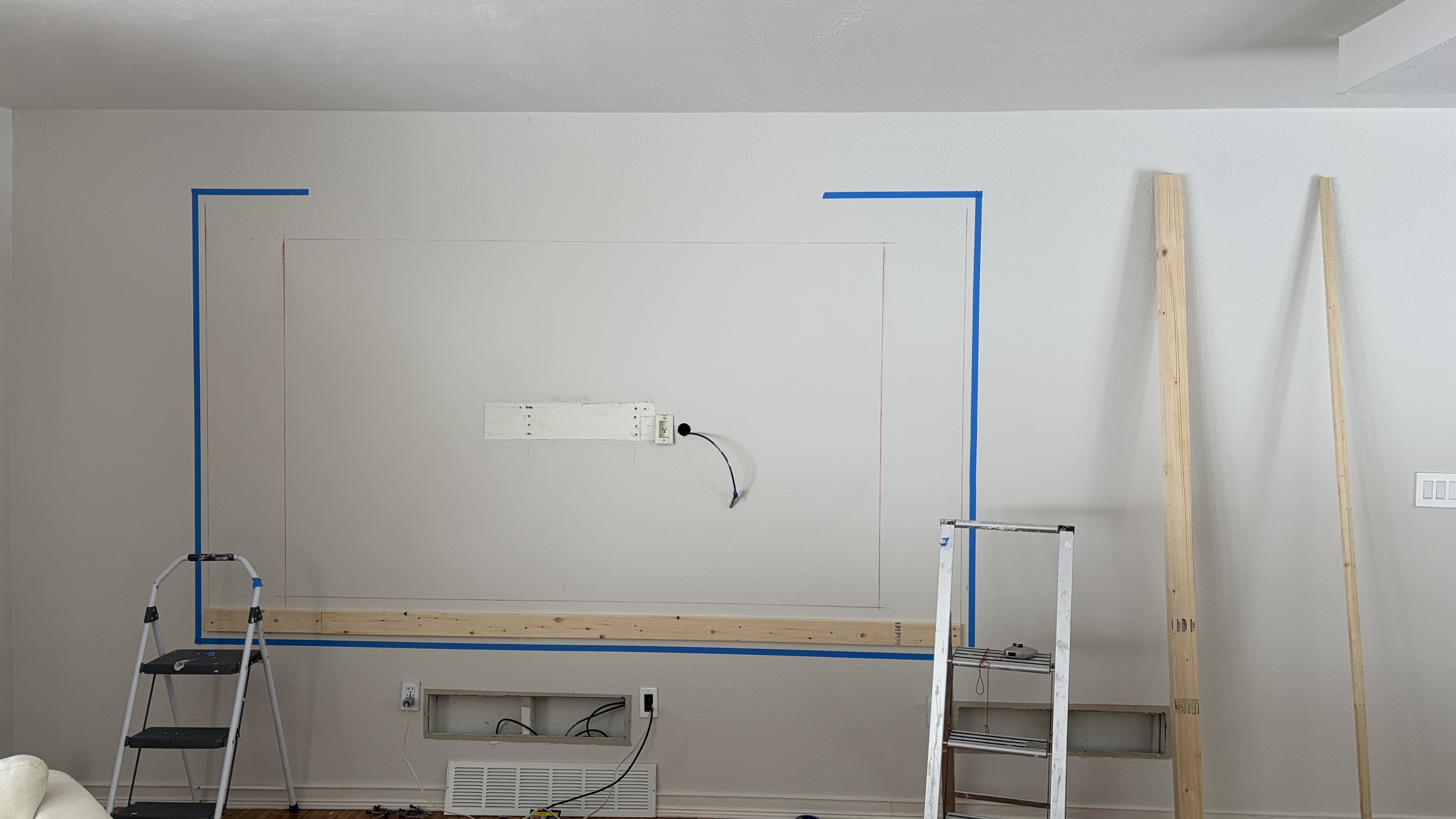 Custom Media Wall with Recessed TV & Halo Lighting